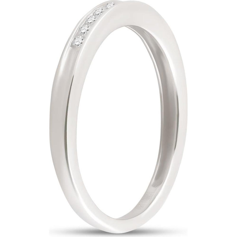 GND 14K White Gold Channel-Set Diamond Single Row Wedding Band - 1/6 Total Carat Weight