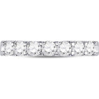 GND 14K White Gold Comfort Fit Wedding Band with Prong Set Round Diamonds - 0.78 Carat Total Diamond Weight