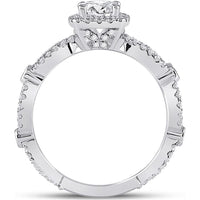 GND 14K White Gold Cushion Cut Solitaire Diamond Bridal Engagement Ring - 1-1/3 Carat Total Diamond Weight
