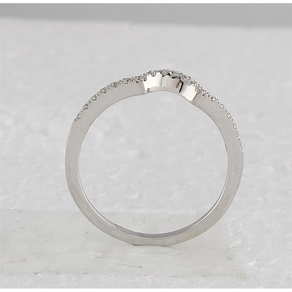 GND 14K White Gold Diamond Bridal Wedding Ring Set with 0.20 Carat Prong Set Center Stone and Pave Set Accents - 1.00 Carat Total Diamond Weight