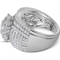 GND 14K White Gold Diamond Bridal Wedding Ring Set with Prong-Set Round Diamonds - 2.00 Carat Total Diamond Weight