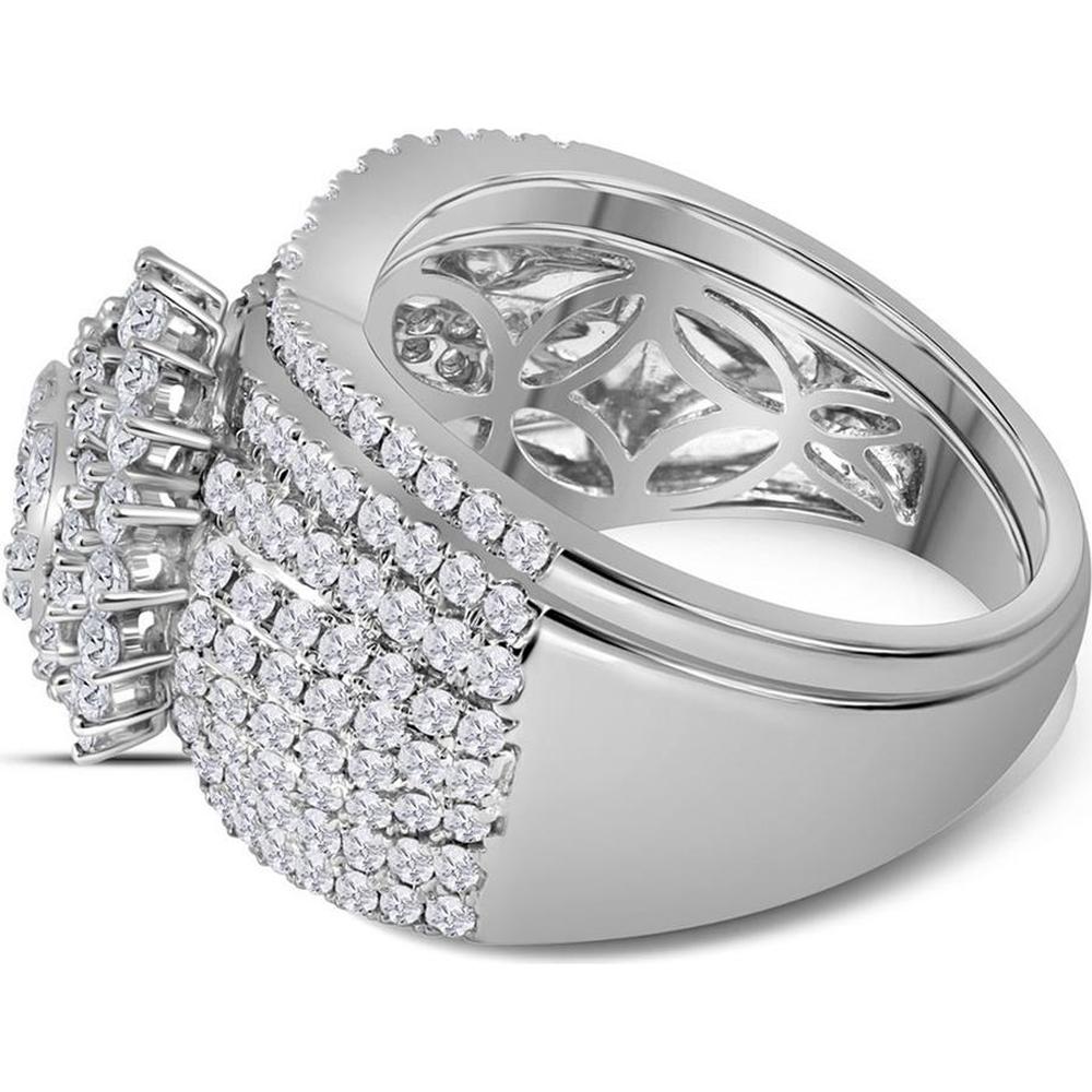 GND 14K White Gold Diamond Bridal Wedding Ring Set with Prong-Set Round Diamonds - 2.00 Carat Total Diamond Weight