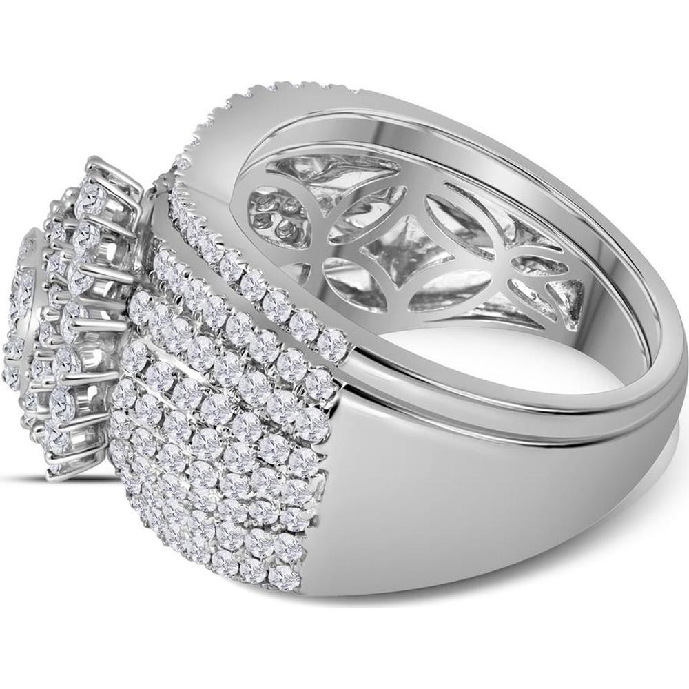 GND 14K White Gold Diamond Bridal Wedding Ring Set with Prong-Set Round Diamonds - 2.00 Carat Total Diamond Weight