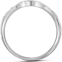 GND 14K White Gold Diamond Swirl Halo Bridal Wedding Ring Set with Round Prong and Pave Diamonds - 1.00 Carat Total Diamond Weight