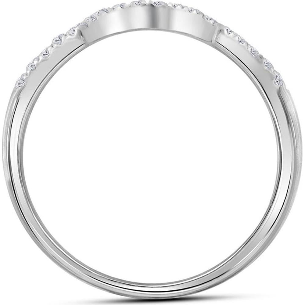 GND 14K White Gold Diamond Swirl Halo Bridal Wedding Ring Set with Round Prong and Pave Diamonds - 1.00 Carat Total Diamond Weight