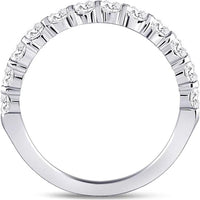 GND 14K White Gold Diamond Wedding Band with Prong-Set Round Diamonds - 1.0 Carat Total Diamond Weight