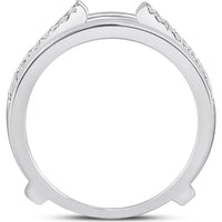 GND 14K White Gold Diamond Wedding Wrap Ring Guard Enhancer with Channel-Set Round Diamonds - 1.00 Carat Total Diamond Weight