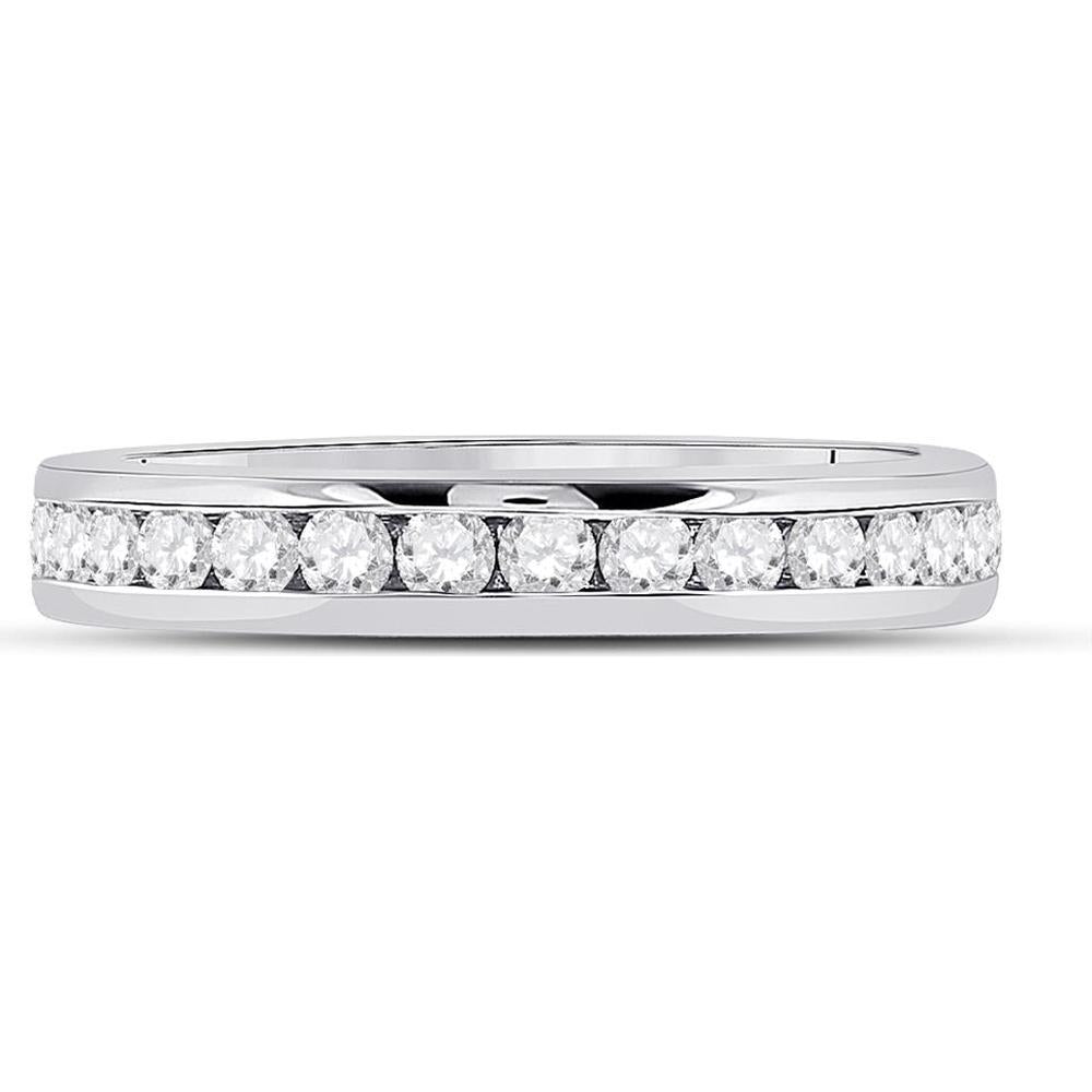 GND 14K White Gold Eternity Band with Channel Set Round Diamonds - 1.02 Carat Total Diamond Weight