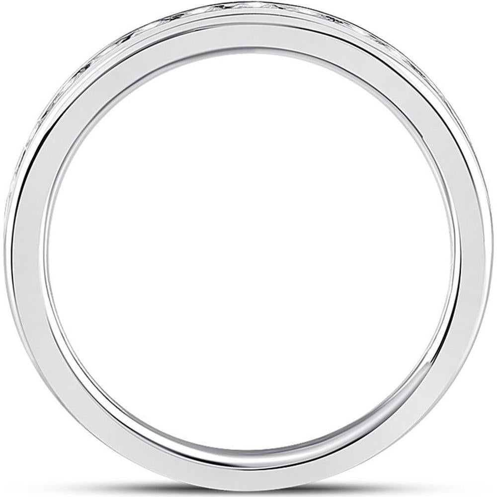 GND 14K White Gold Eternity Band with Channel Set Round Diamonds - 1.02 Carat Total Diamond Weight