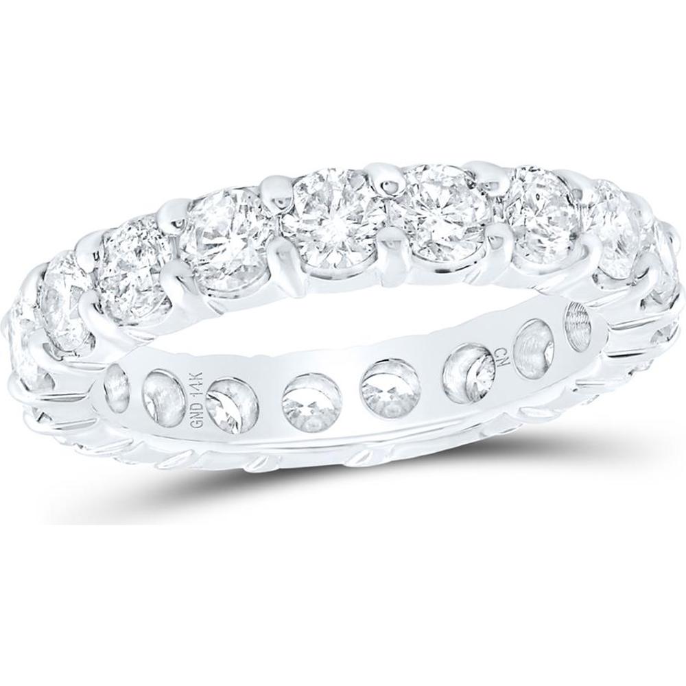 GND 14K White Gold Eternity Band with Pave-Set Round Diamonds – 3.00 Carat Total Diamond Weight