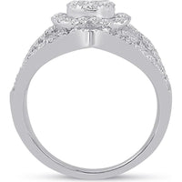 GND 14K White Gold Fashion Ring with Prong-Set Round Diamonds – 1.76 Carats Total