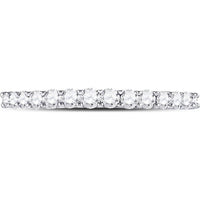 GND 14K White Gold Pave-Set Round Diamond Wedding and Anniversary Band - 0.50 Carat Total Diamond Weight