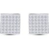 GND 14K White Gold Princess-Cut Diamond Square Stud Earrings - 1-1/2 Carat Total Diamond Weight