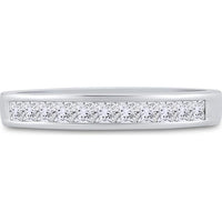 GND 14K White Gold Princess Diamond Channel-Set Wedding Band - 0.50 Carat Total Diamond Weight