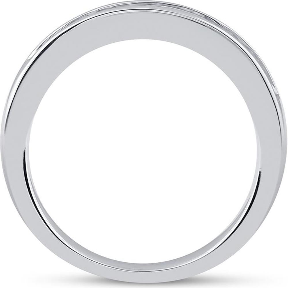 GND 14K White Gold Princess Diamond Channel-Set Wedding Band - 0.50 Carat Total Diamond Weight