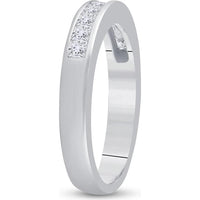 GND 14K White Gold Princess Diamond Channel-Set Wedding Band - 0.50 Carat Total Diamond Weight