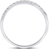 GND 14K White Gold Prong Set Round Diamond Wedding Band - 0.21 Carat Total Diamond Weight