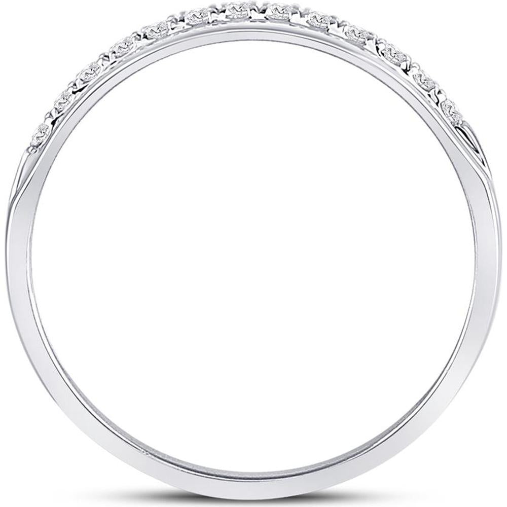 GND 14K White Gold Prong Set Round Diamond Wedding Band - 0.21 Carat Total Diamond Weight