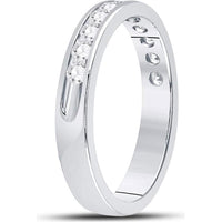 GND 14K White Gold Round Diamond Channel-Set Wedding Band - 0.50 Carat Total Diamond Weight