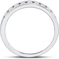 GND 14K White Gold Round Diamond Channel-Set Wedding Band - 0.50 Carat Total Diamond Weight