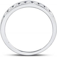 GND 14K White Gold Round Diamond Channel-Set Wedding Band - 0.50 Carat Total Diamond Weight