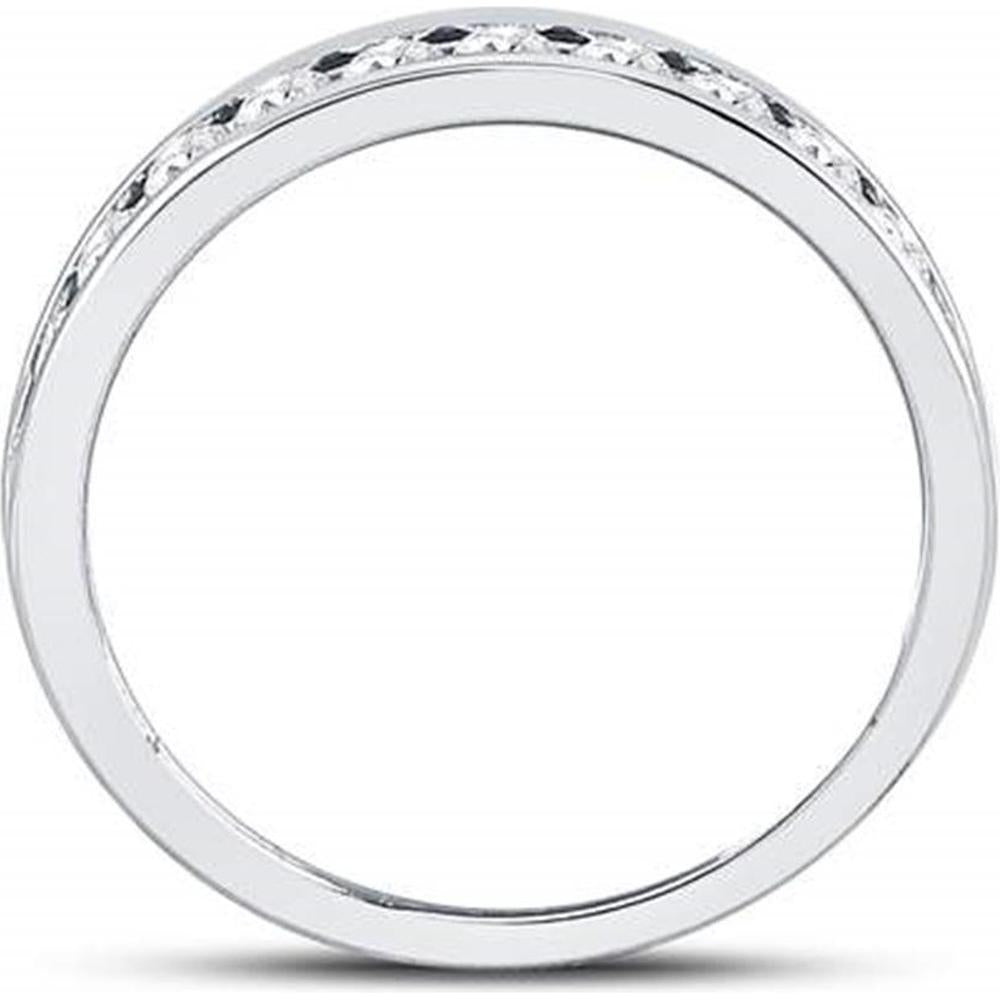 GND 14K White Gold Round Diamond Channel-Set Wedding Band - 0.50 Carat Total Diamond Weight
