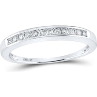 GND 14K White Gold Round Diamond Channel Set Wedding Band - 1/4 Total Carat Weight