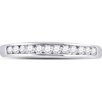 GND 14K White Gold Round Diamond Channel Set Wedding Band - 1/4 Total Carat Weight