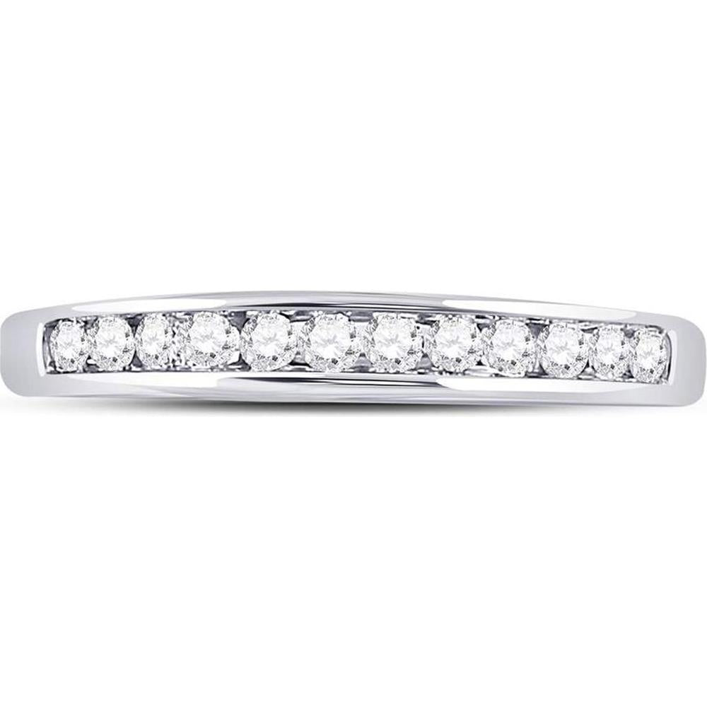 GND 14K White Gold Round Diamond Channel Set Wedding Band - 1/4 Total Carat Weight