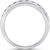 GND 14K White Gold Round Diamond Eternity Wedding Band with Channel-Set Diamonds - 1.47 Carat Total Diamond Weight