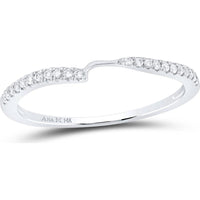 GND 14K White Gold Round Diamond Pave Wedding Band - 0.25 Carat Total Diamond Weight
