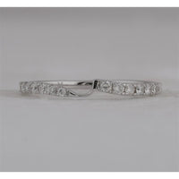 GND 14K White Gold Round Diamond Pave Wedding Band - 0.25 Carat Total Diamond Weight