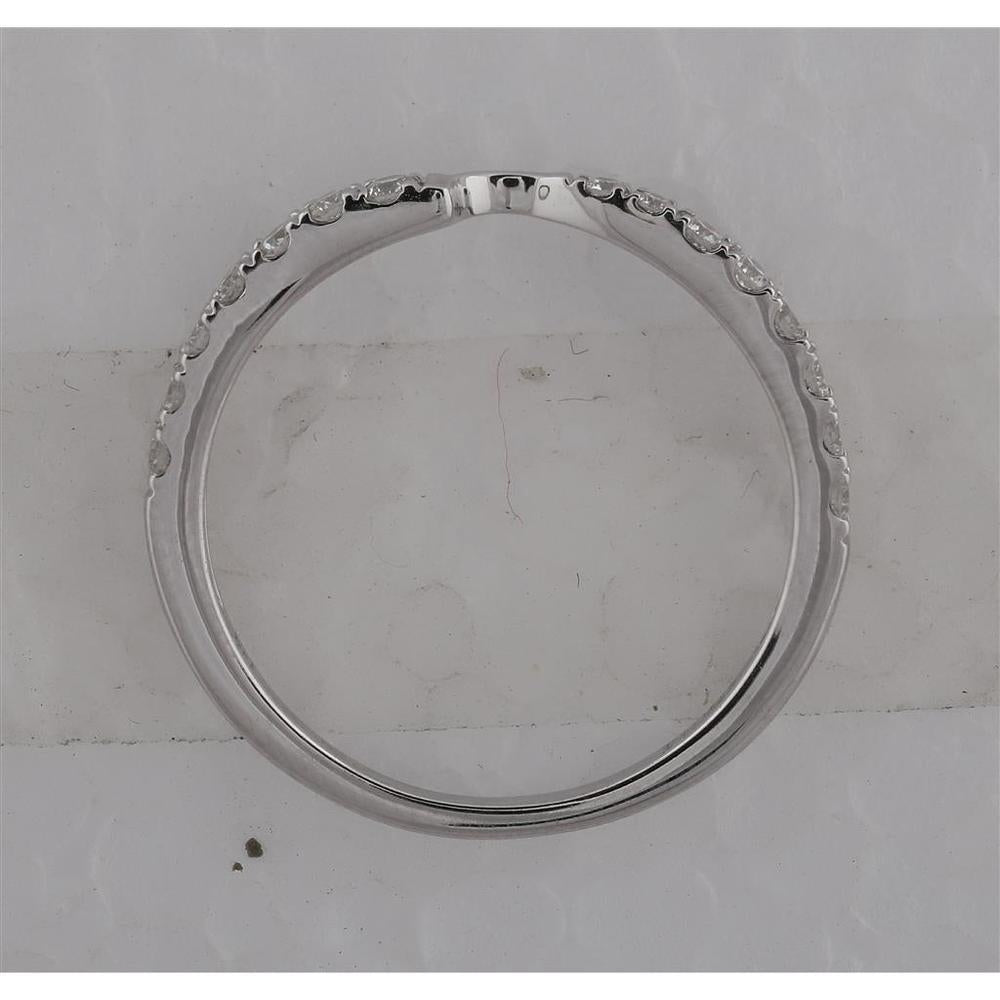 GND 14K White Gold Round Diamond Pave Wedding Band - 0.25 Carat Total Diamond Weight