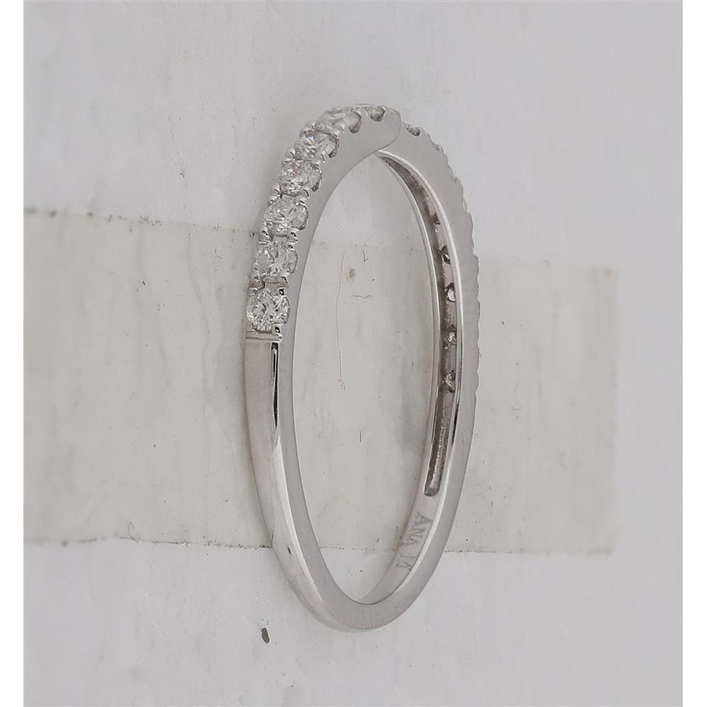 GND 14K White Gold Round Diamond Pave Wedding Band - 0.25 Carat Total Diamond Weight