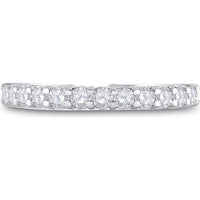GND 14K White Gold Round Diamond Single Row Band Ring with Channel-Set Diamonds - 0.50 Carat Total Diamond Weight