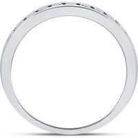 GND 14K White Gold Round Diamond Single Row Channel-Set Wedding Band - 1/3 Total Carat Weight