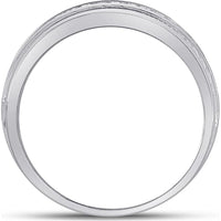 GND 14K White Gold Round Diamond Single Row Channel Set Wedding Band - 2.00 Carat Total Diamond Weight