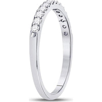 GND 14K White Gold Round Diamond Single Row Prong-Set Wedding Band - 0.25 Carat Total Diamond Weight