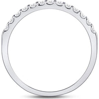 GND 14K White Gold Round Diamond Single Row Prong-Set Wedding Band - 0.25 Carat Total Diamond Weight