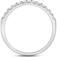 GND 14K White Gold Round Diamond Single Row Prong-Set Wedding Band - 0.25 Carat Total Diamond Weight