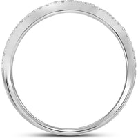 GND 14K White Gold Round Diamond Slender Bridal Wedding Ring Set with Halo and Pave Diamonds – 7/8 Carat Total Diamond Weight