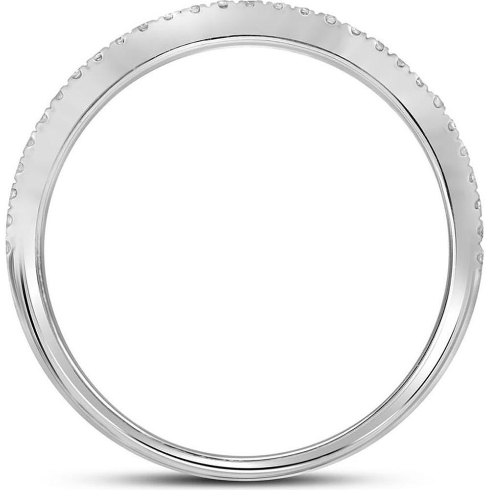 GND 14K White Gold Round Diamond Slender Bridal Wedding Ring Set with Halo and Pave Diamonds – 7/8 Carat Total Diamond Weight