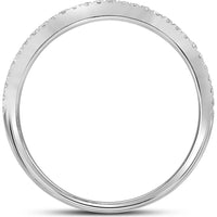 GND 14K White Gold Round Diamond Slender Bridal Wedding Ring Set with Halo and Pave Diamonds – 7/8 Carat Total Diamond Weight