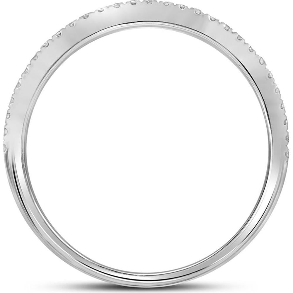 GND 14K White Gold Round Diamond Slender Bridal Wedding Ring Set with Halo and Pave Diamonds – 7/8 Carat Total Diamond Weight