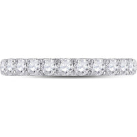 GND 14K White Gold Single Row Round Diamond Band Ring - 1.53 Carat Total Diamond Weight