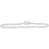 GND 14K White Gold Tennis Bracelet with Channel-Set Round Diamonds - 1.00 Carat Total Diamond Weight