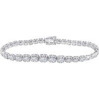 GND 14K White Gold Tennis Bracelet with Prong-Set Round Diamonds – 3.75 Carat Total Diamond Weight