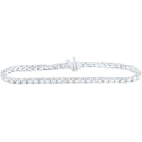 GND 14K White Gold Tennis Bracelet with Prong-Set Round Diamonds - 5.02 Carat Total Diamond Weight