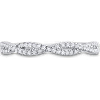 GND 14K White Gold Twist Band Ring with Prong-Set Round Diamonds - 1/6 Total Carat Weight