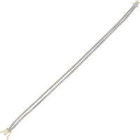 GND 14K Yellow Gold 2-Row Tennis Bracelet with Prong-Set Round Diamonds – 1.00 Carat Total Diamond Weight